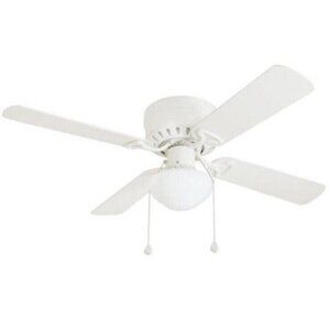 HARBOR BREEZE Builder's Series 42" White Finish Ceiling Fan w/ Light 0807431 NIB